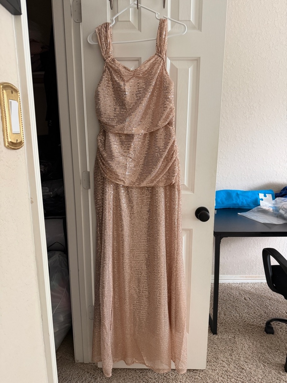 Blush Sequin Maxi Dress